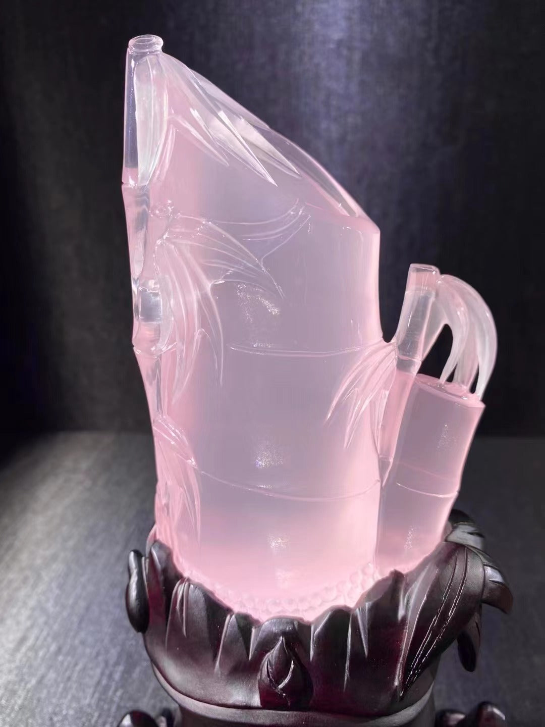 天然粉晶·節節高升 Natural rose quartz bamboo