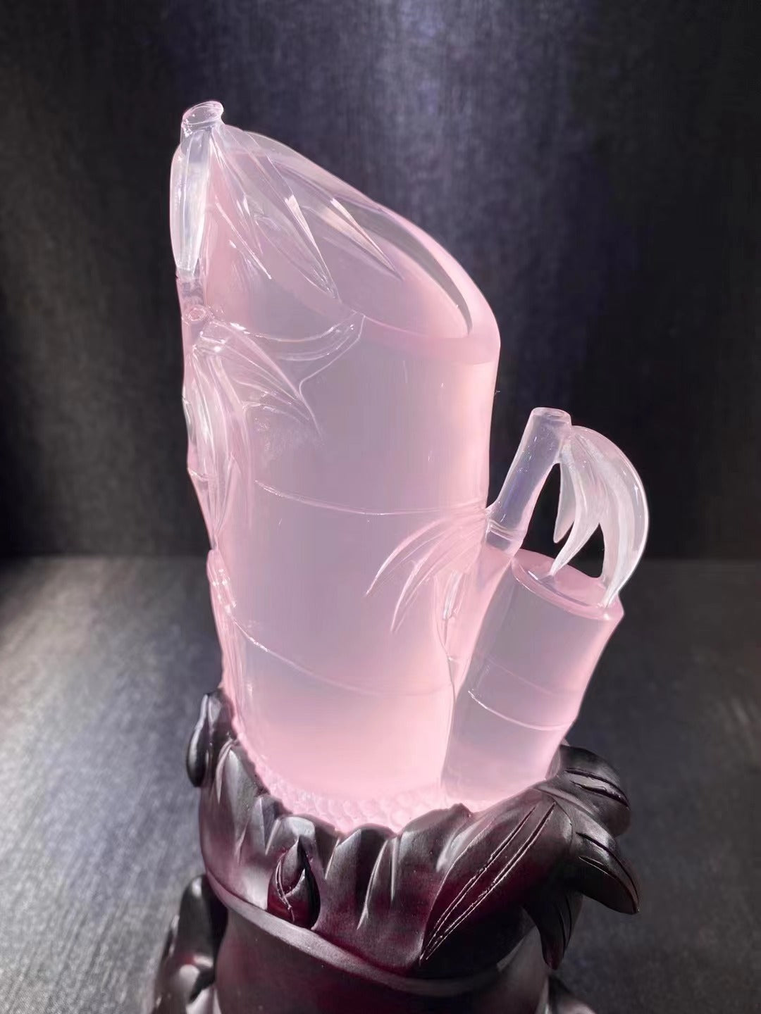 天然粉晶·節節高升 Natural rose quartz bamboo