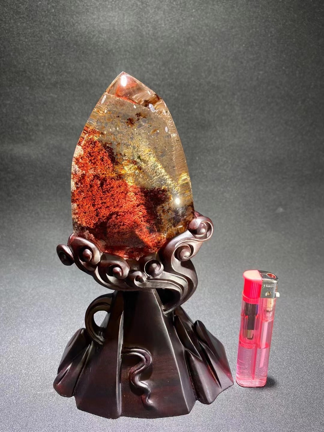 天然紅幽靈原石 Natural red garden quartz rough stone