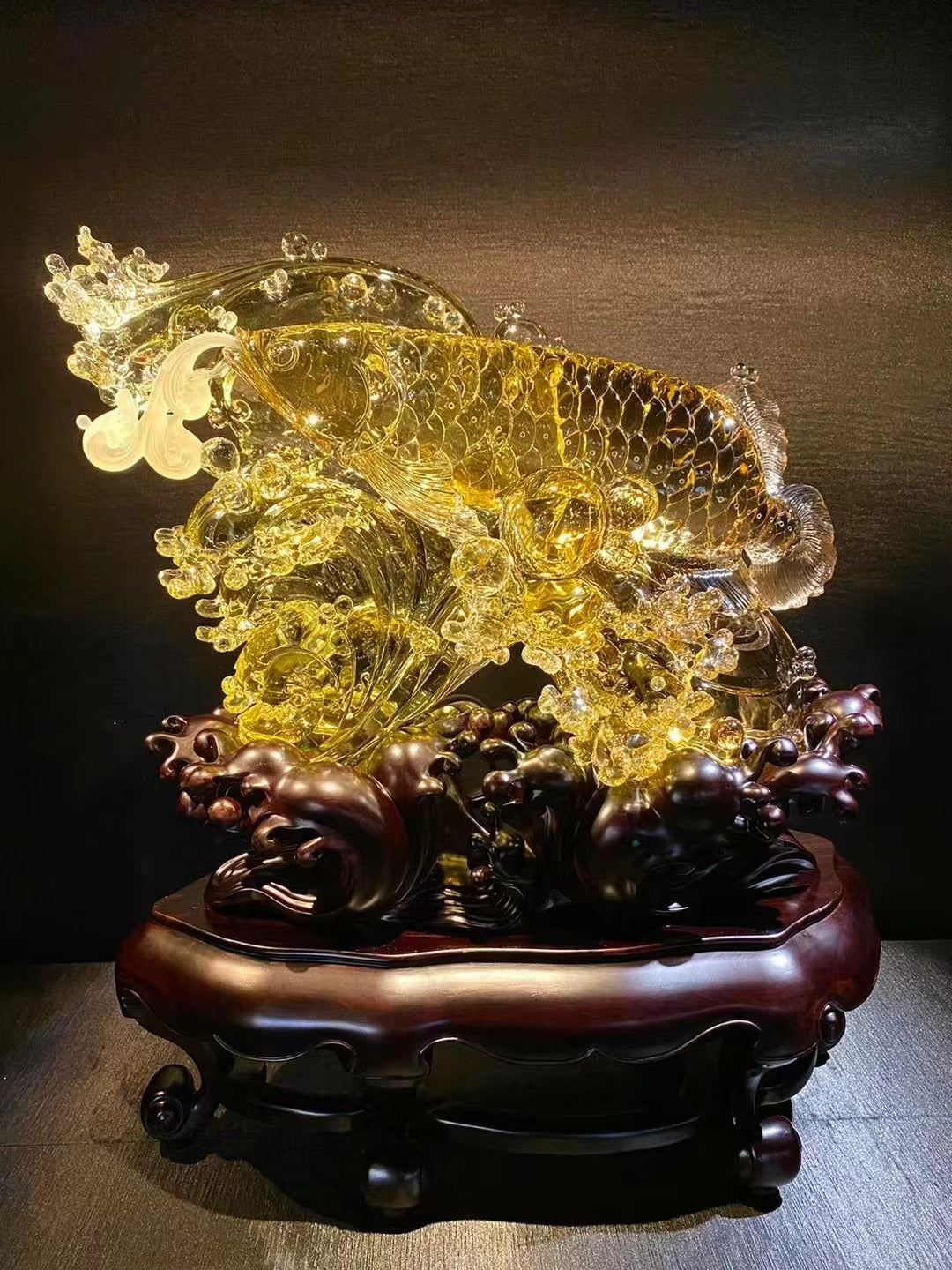 天然黃水晶金龍魚 Natural citrine arowana