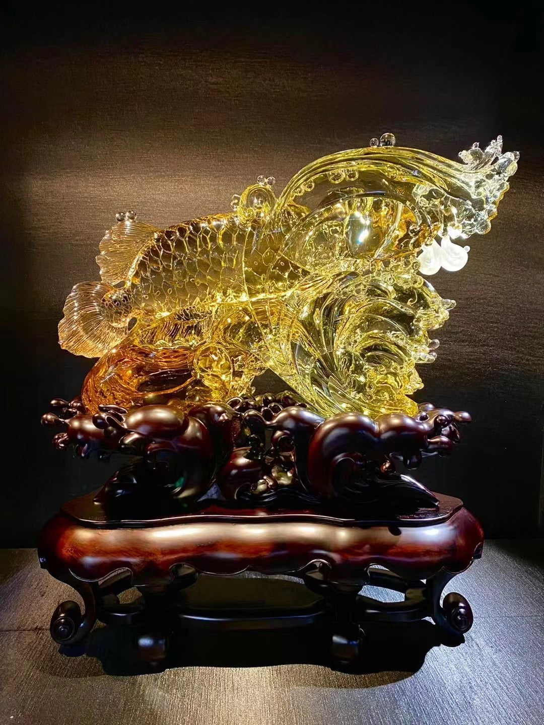 天然黃水晶金龍魚 Natural citrine arowana