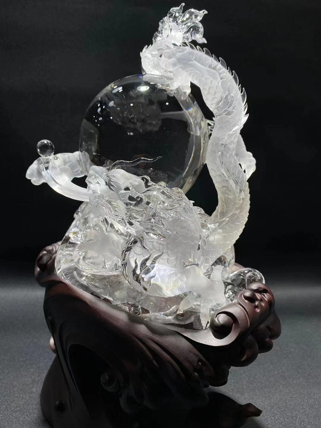 天然白水晶龍擺飾 Clear Quartz Dragon Ornament