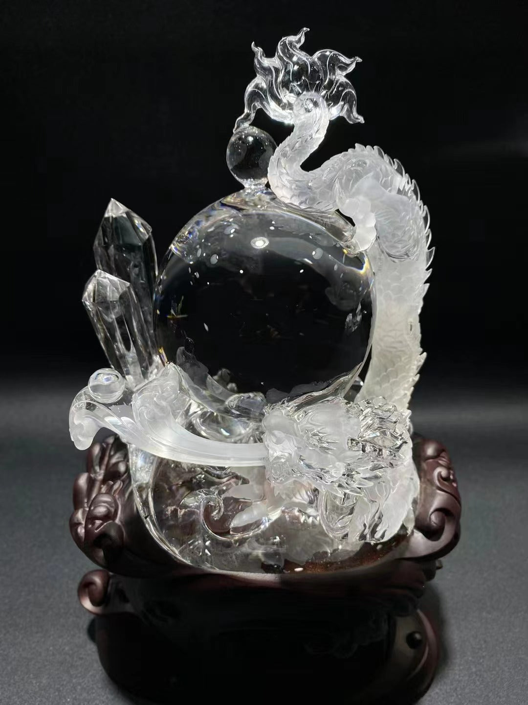 天然白水晶龍擺飾 Clear Quartz Dragon Ornament