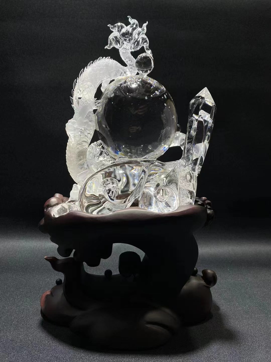 天然白水晶龍擺飾 Clear Quartz Dragon Ornament