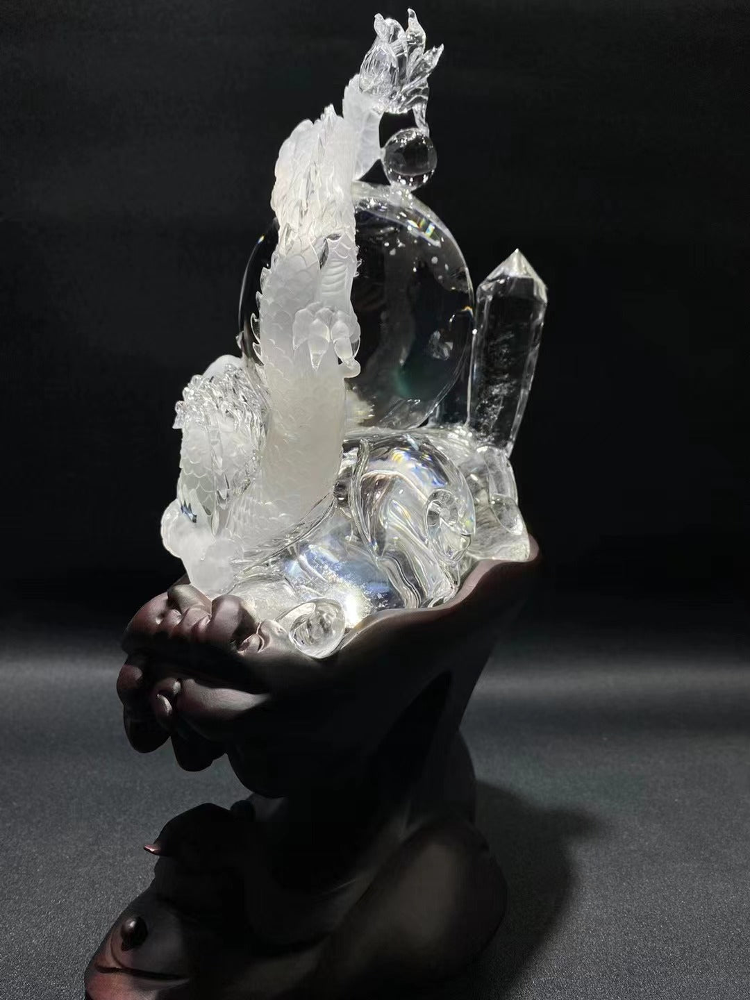 天然白水晶龍擺飾 Clear Quartz Dragon Ornament