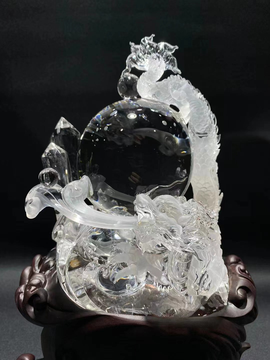 天然白水晶龍擺飾 Clear Quartz Dragon Ornament