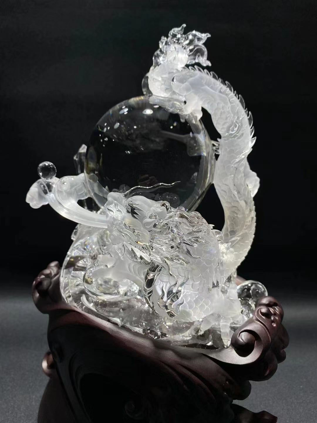 天然白水晶龍擺飾 Clear Quartz Dragon Ornament