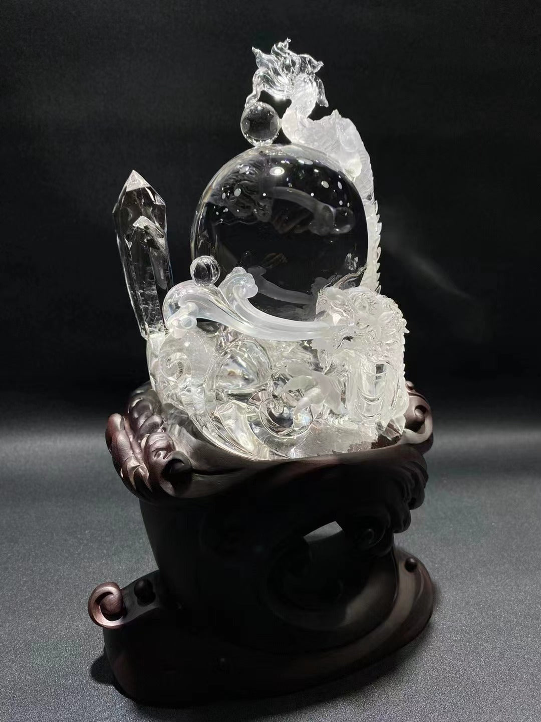 天然白水晶龍擺飾 Clear Quartz Dragon Ornament