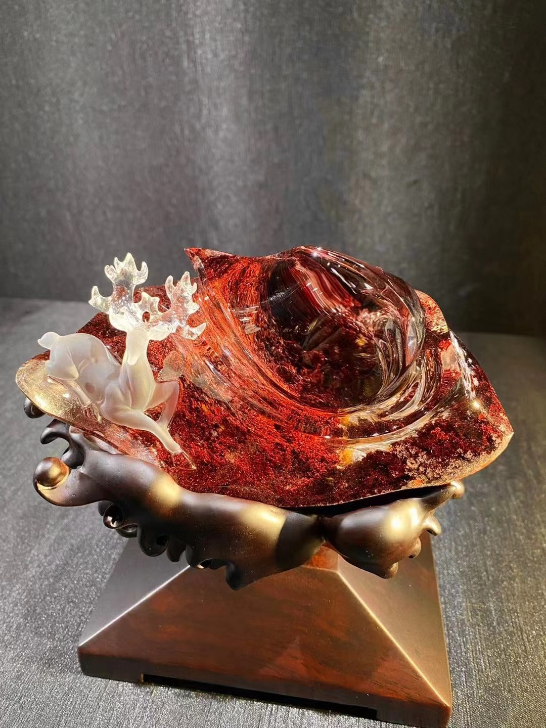 精品紅色幽靈擺飾 Fine red garden quartz