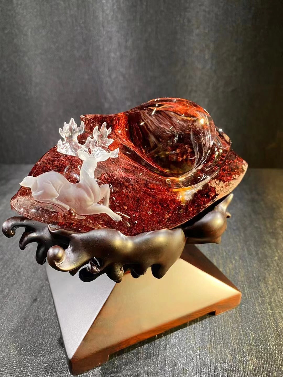 精品紅色幽靈擺飾 Fine red garden quartz