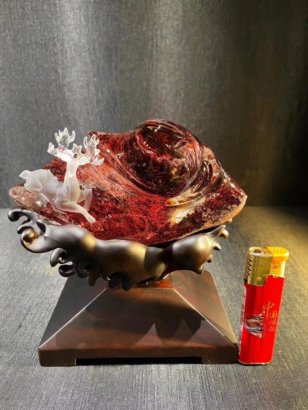 精品紅色幽靈擺飾 Fine red garden quartz