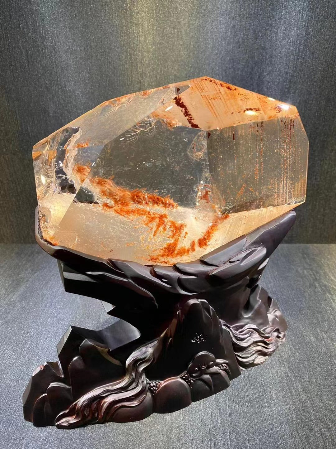 精品紅膠花原石 Fine fire quartz