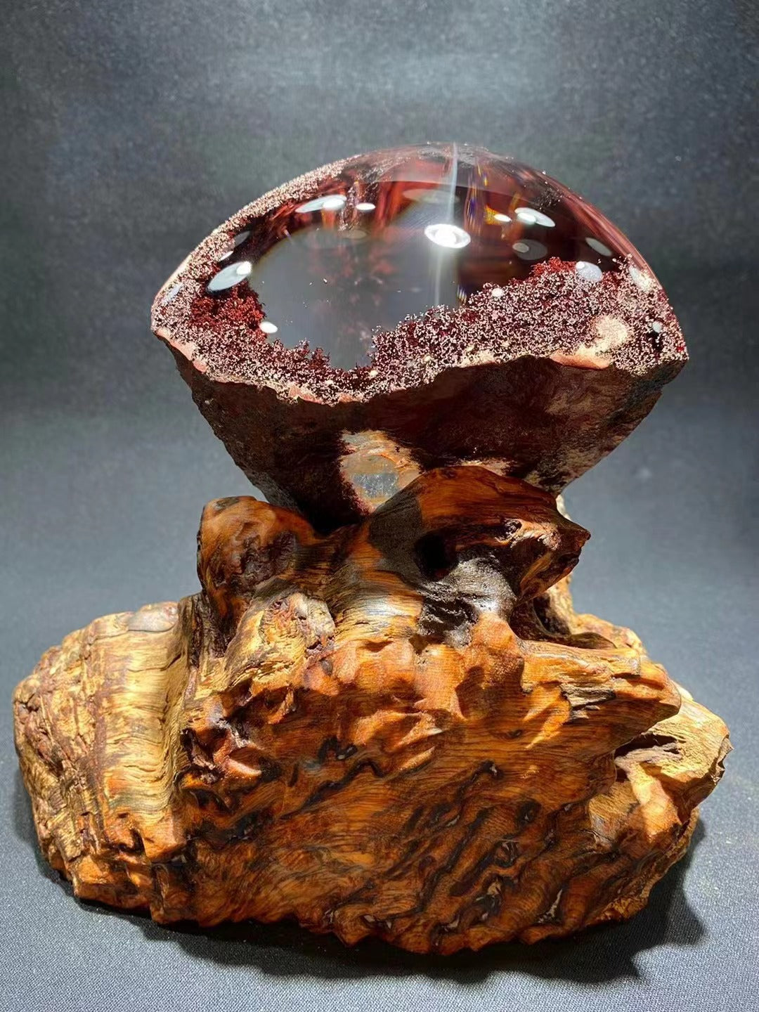 天然紅幽靈原石擺飾Natural red garden quartz stone ornaments