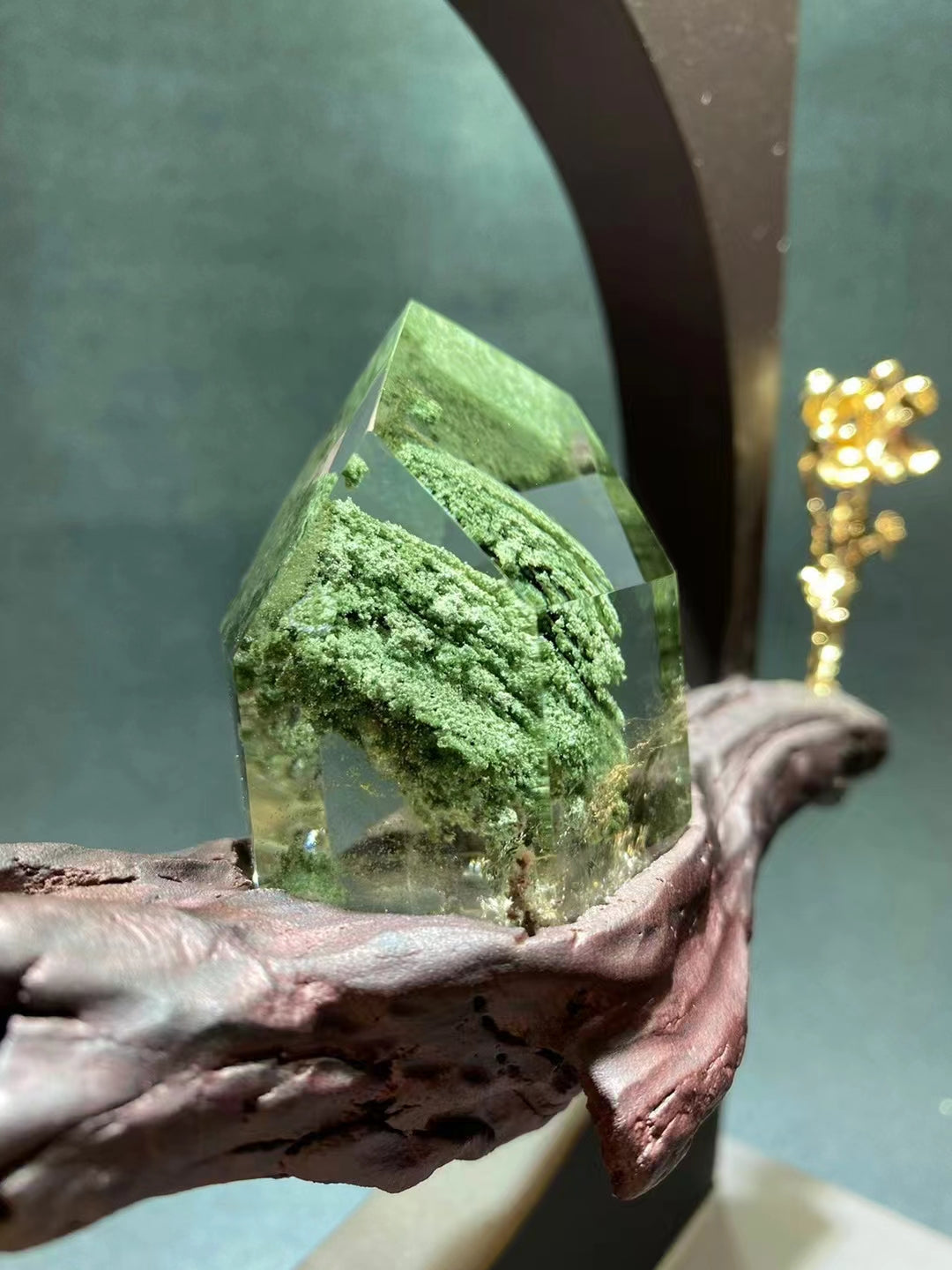 綠幽靈聚寶盆原石擺飾  Green Garden Quartz Cornucopia Raw Stone Ornament