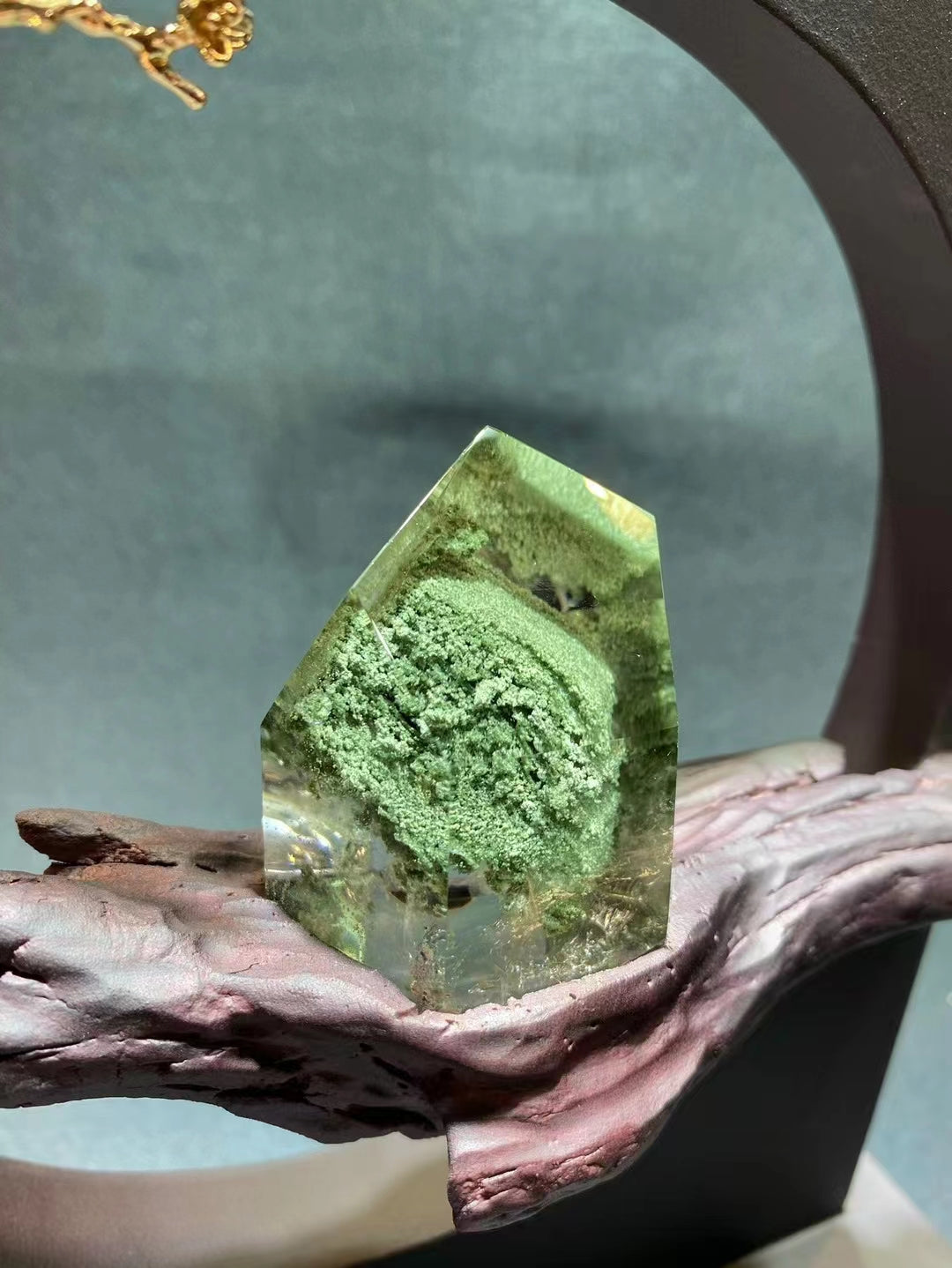 綠幽靈聚寶盆原石擺飾  Green Garden Quartz Cornucopia Raw Stone Ornament