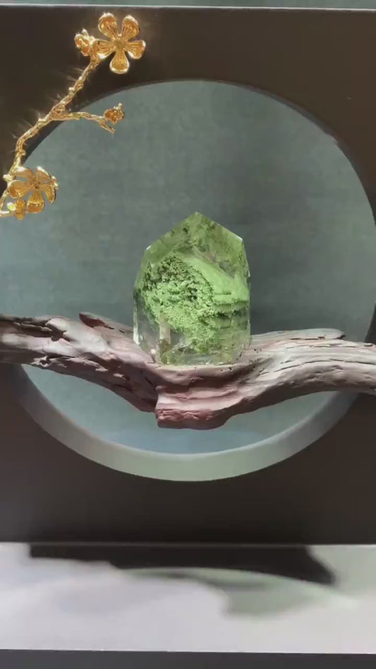 綠幽靈聚寶盆原石擺飾  Green Garden Quartz Cornucopia Raw Stone Ornament