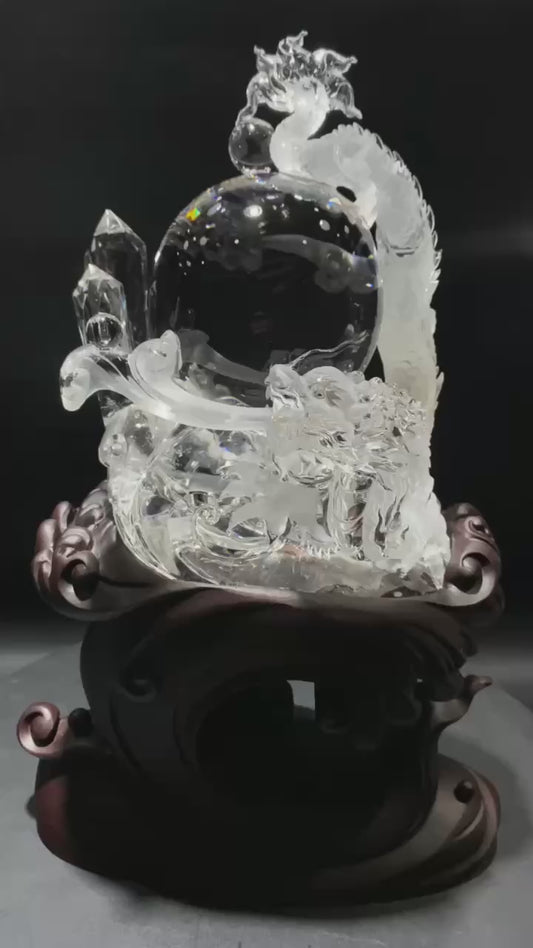 天然白水晶龍擺飾 Clear Quartz Dragon Ornament