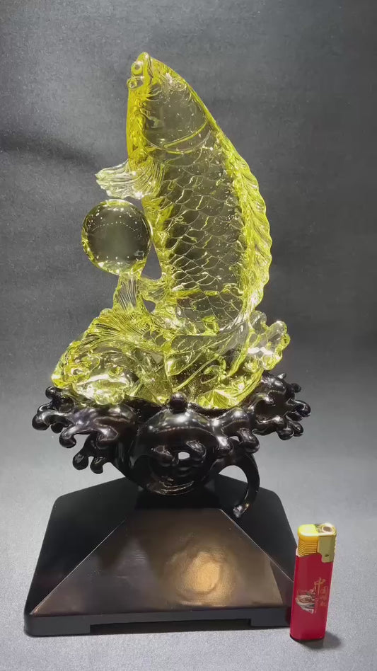 天然黃水晶鯉魚擺件  Natural citrine carp ornaments