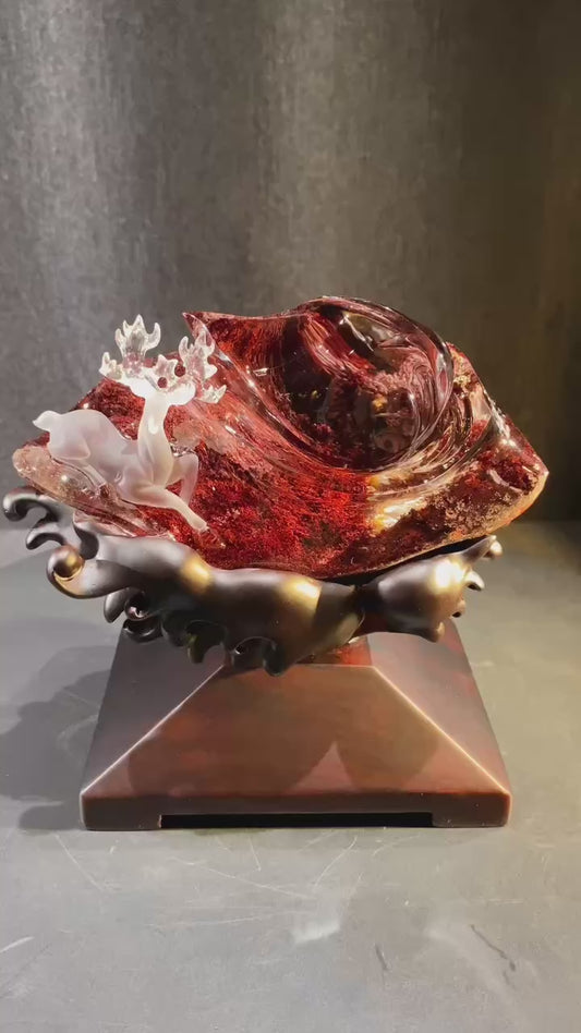 精品紅色幽靈擺飾 Fine red garden quartz