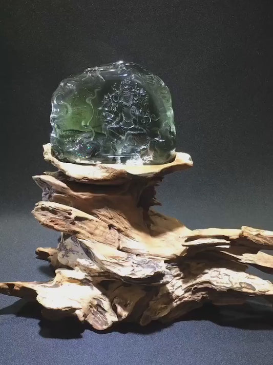 天然綠幽靈星光水晶原石  Natural green ghost star crystal rough stone